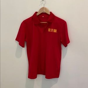 Red Boy’s Polo with Chinese Graohic, Size L